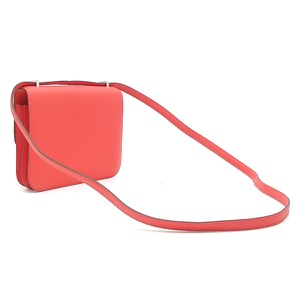 エルメス ショルダーバッグ コンスタンス3 ミニ ミロワール シェーブル ピンク 中古