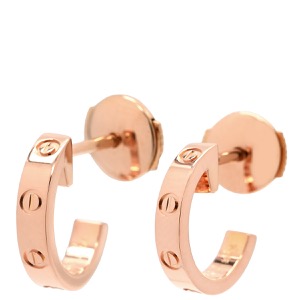 カルティエ ピアス ラブ LOVE フープピアス SM  K18PG ゴールド ミニラブ 750 18K PG  B8029000 中古