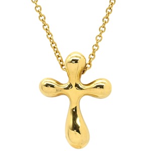 ティファニー ネックレス ドッツクロス K18YG ゴールド エルサ ペレッティ 18K 750 YG 中古