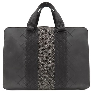 ボッテガヴェネタ トートバッグ イントレチャート ビジネスバッグ レザー ブラック 黒 中古