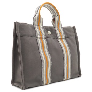 エルメス トートバッグ フールトゥ PM キャンバス グレー 銀座限定 限定カラー 中古