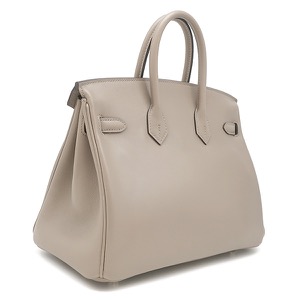 エルメス ハンドバッグ バーキン25 ヴォースイフト グレー グレージュ 中古