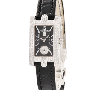 ハリーウィンストン アヴェニュー 310LQW K18WG無垢 純正ダイヤ ブラック スモールセコンド クオーツ