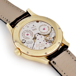 ショパール L.C.U. クアトロ レギュレーター 16/1874 K18YG無垢 デイト ギヨシェ ブラック 限定 手巻き