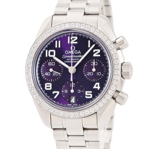 オメガ スピードマスター クロノグラフ 324.15.38.40.10.001 純正ダイヤ バイオレット パープル 自動巻き