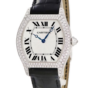 カルティエ トーチュ LM WA504351 K18WG無垢 純正ダイヤ シルバー ギョウシェ 青針 ローマン 手巻き