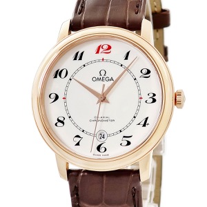 オメガ デ ヴィル プレステージ CO-AXIAL 50周年記念 424.53.40.20.04.004 K18RG無垢 白 デイト 自動巻き