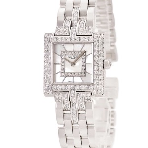 パテックフィリップ ゴンドーロ 4874/2G-010 K18WG無垢 純正ダイヤ シェル スクエア クオーツ