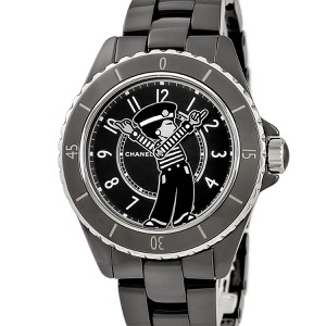 シャネル J12 マドモアゼル ラ パウザ 38mm H7609 新品同様 ブラック 黒 アラビア ココシャネル 自動巻き