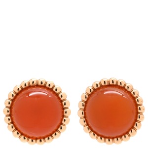 ヴァンクリーフアーペル ピアス ペルレ クルール K18PG レッド ピンクゴールド レッド 赤 ラウンド VCARP4E000 中古