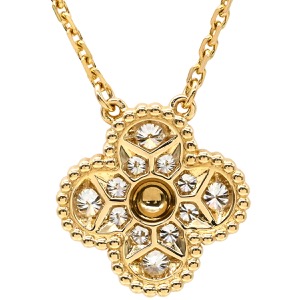 ヴァンクリーフアーペル ネックレス ヴィンテージアルハンブラ ペンダント  K18YG ゴールド Van Cleef & Arpels Au750 K18 12Pダイヤ  VCARA45300  中古