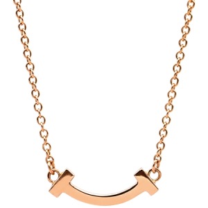 ティファニー ネックレス Tスマイル ミニ ペンダント K18PG ゴールド ピンクゴールド Au750 Tiffany T smile 62617721 中古