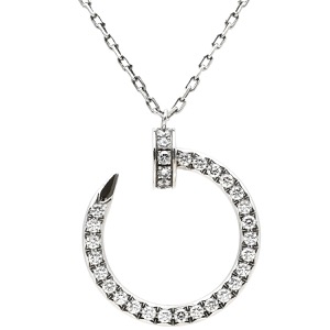 カルティエ ネックレス ジュストアンクル ダイヤモンド ネックレス K18WG シルバー 750WG K18 18金  B7224897 中古