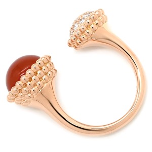 ヴァンクリーフアーペル リング 指輪 ペルレ クルール アントレ レ ドア K18PG ゴールド #54(JP14) ダイヤモンド カーネリアン VCARO9SV00 中古