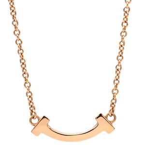 ティファニー ネックレス Tスマイル ミニ ペンダント K18PG ゴールド T&Co. T smile ピンクゴールド K18PG Au750 18K 18金 62617721 中古