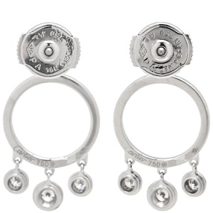 カルティエ ピアス ディアマンレジェ ダムール ダイヤ K18WG シルバー 4P 4石 ダイヤモンド ブリリアントカット スイングピアス  中古