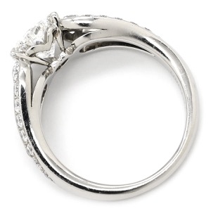 カルティエ リング 指輪 バレリーナ ソリテール ハート ダイヤモンド Pt950 シルバー PT ハートブリリアント  中古