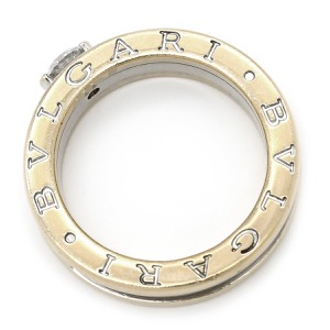 ブルガリ リング 指輪 ビーゼロワン B-zero1 ワンポイントダイヤ K18WG シルバー #52 ホワイトゴールド WG 750 18K ソリテール 1P 1石 1粒 中古