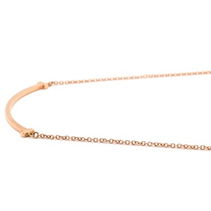 ティファニー ネックレス Tスマイル ペンダント スモール K18PG ゴールド T&Co. ピンクゴールド Au750 Tiffany T smile 中古