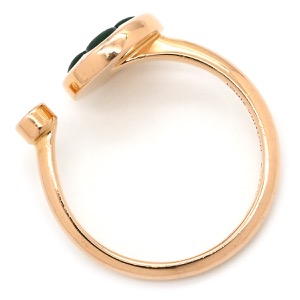 ルイヴィトン リング 指輪 サンブロッサム ミニ K18PG ゴールド #52(JP12) 1Pダイヤ AU750 18K マラカイト フラワー 花 グリーン Q9S80A 中古