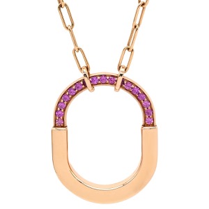 ティファニー ネックレス ロック ミディアム ペンダント K18PG ゴールド ピンクゴールド 750PG 18金 ピンクサファイア 73965950 中古