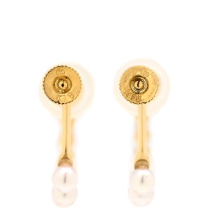 TASAKI イヤリング パール K18YG ホワイト 750YG Au750  フープ風 小粒パール 9粒  中古