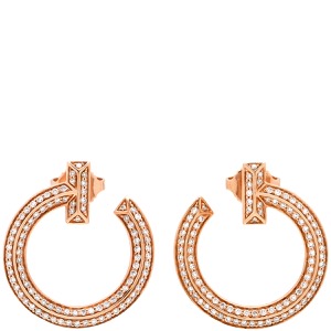 ティファニー ピアス Tワン フープ ダイヤ オープン K18PG ゴールド ピンクゴールド 750 18K 18金 中古