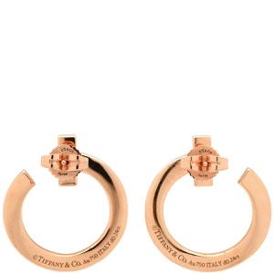 ティファニー ピアス Tワン フープ ダイヤ オープン K18PG ゴールド ピンクゴールド 750 18K 18金 中古