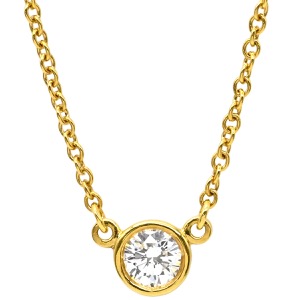 ティファニー ネックレス バイザヤード シングルダイヤモンド ペンダント K18YG ゴールド 750YG T&Co. 1石 エルサペレッティ 中古