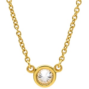 ティファニー ネックレス バイザヤード シングルダイヤモンド ペンダント K18YG ゴールド 750YG T&Co. 1石 エルサペレッティ 中古