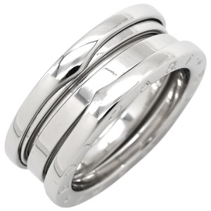 ブルガリ リング 指輪 ビーゼロワン B-zero1 3バンドリング K18WG シルバー #53 BVLGARI ホワイトゴールド WG Au750 18K 18金 中古