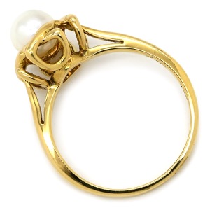 ティファニー リング 指輪 XO リング K18YG ゴールド T&Co. Au750 18K 18金 1P 1石 1粒 パール 真珠 中古