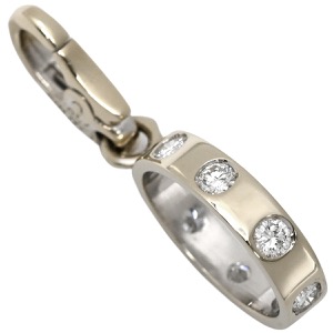 カルティエ ペンダントトップ ラブチャーム フルダイヤ K18WG シルバー 6Pダイヤ 750WG 18K  中古