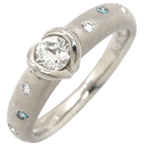 リング 指輪 ダイヤモンド 0.3ct  Pt900 シルバー ブリリアントカット デザインリング プラチナ900  中古