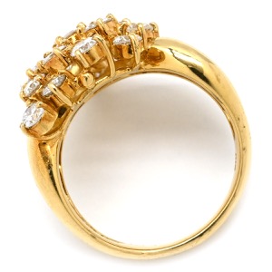 リング 指輪 ダイヤリング K18YG ゴールド K18 Au750 YG 1.53ct ダイヤモンド クラスターセッティング  中古