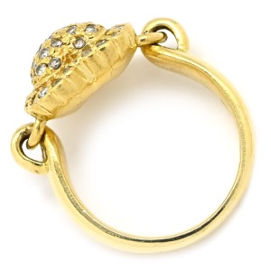 リング 指輪 ハート ダイヤモンド 0.53ct K18YG ゴールド パヴェダイヤ 18K 750 YG 中古