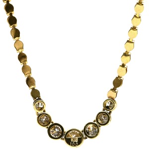 ネックレス ダイヤ ペンダント K18YG ゴールド Au750 18K 18金  ダイヤモンド7P 7粒 ベゼルセッティング 1.00ct  中古