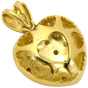ペンダントトップ ハート ダイヤモンド 0.25ct K18YG ゴールド 750 18K ネックレストップ ペンダントヘッド 中古