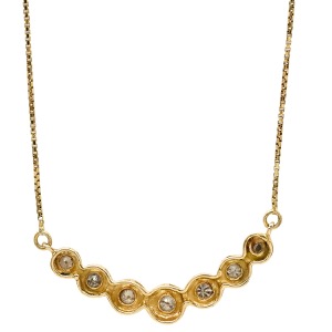 ネックレス ダイヤモンド 0.30ct ペンダント K18YG ゴールド 750 18K 7P 7粒 7石 ブリリアントカット   中古