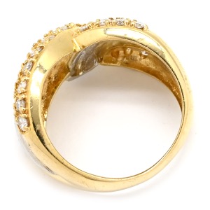 リング 指輪 ダイヤモンド 1.01ct K18YG ゴールド パヴェダイヤ 18K 750 YG プラチナ コンビ ダイア 中古