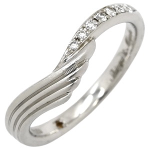 リング 指輪 ダイヤモンド 0.06ct リング Pt950 シルバー 1P 1粒 1石 プラチナ デザインリング 名前入り  中古