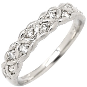 リング 指輪 ダイヤモンド 0.20ct リング Pt900 シルバー 10P 10粒 10石 一文字 ブリリアントカット プラチナ 中古