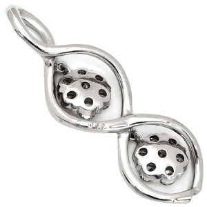 ペンダントトップ ダイヤモンド 0.62ct  K18WG シルバー ツイスト 18金 18K 750 WG 3粒 3石 ブリリアントカット ネックレストップ  中古