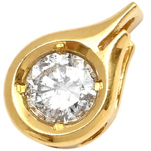 ペンダントトップ ダイヤモンド 0.29ct K18YG ゴールド ブリリアントカット 750 18K ネックレストップ ペンダントヘッド 中古