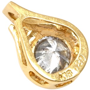 ペンダントトップ ダイヤモンド 0.29ct K18YG ゴールド ブリリアントカット 750 18K ネックレストップ ペンダントヘッド 中古