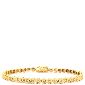 ブレスレット テニスブレスレット 1.0ct ダイヤモンド  K18YG ゴールド 18K 750 YG 18金  中古