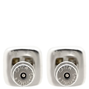 ピアス ダイヤスクエアシェイプ スタッドピアス K18WG シルバー K18WG Au750 プリンセスカット 両耳用   中古