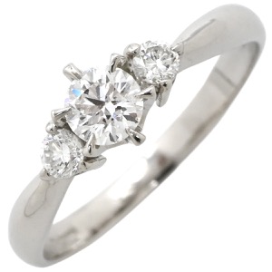 リング 指輪 ダイヤ リング Pt900 シルバー 0.311ct 3粒 3石 ダイヤモンド 指輪 プラチナム PT 900  中古