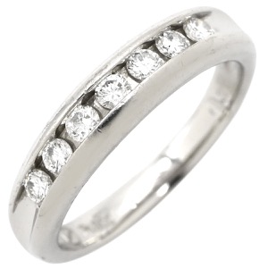 リング 指輪 ダイヤモンド 0.30ct リング Pt900 シルバー 7P 7粒 7石 一文字 ブリリアントカット プラチナ 中古
