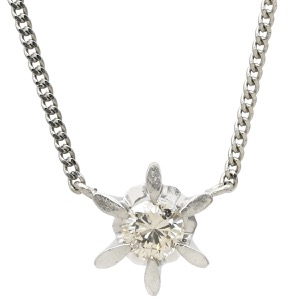 ネックレス ダイヤモンド 0.30ct ペンダント Pt シルバー 1P 1石 1粒 ダイヤモンド プラチナ  中古